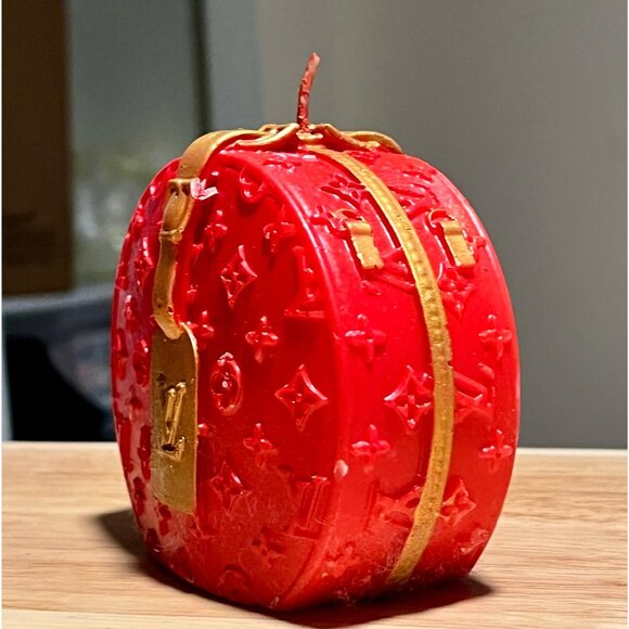 Inspired Red & Gold Decorative Candle - Picture 3 of 9